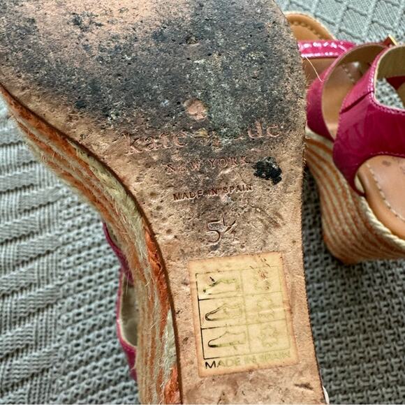 Kate Spade Pink Patent Wedges ~ 5.5 - Picture 7 of 8